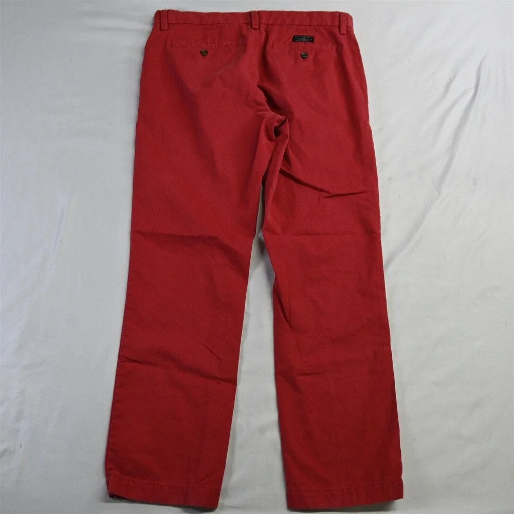 Banana Republic 33 x 32 Red Emerson Straight‎ Fit Mens Chino Pants